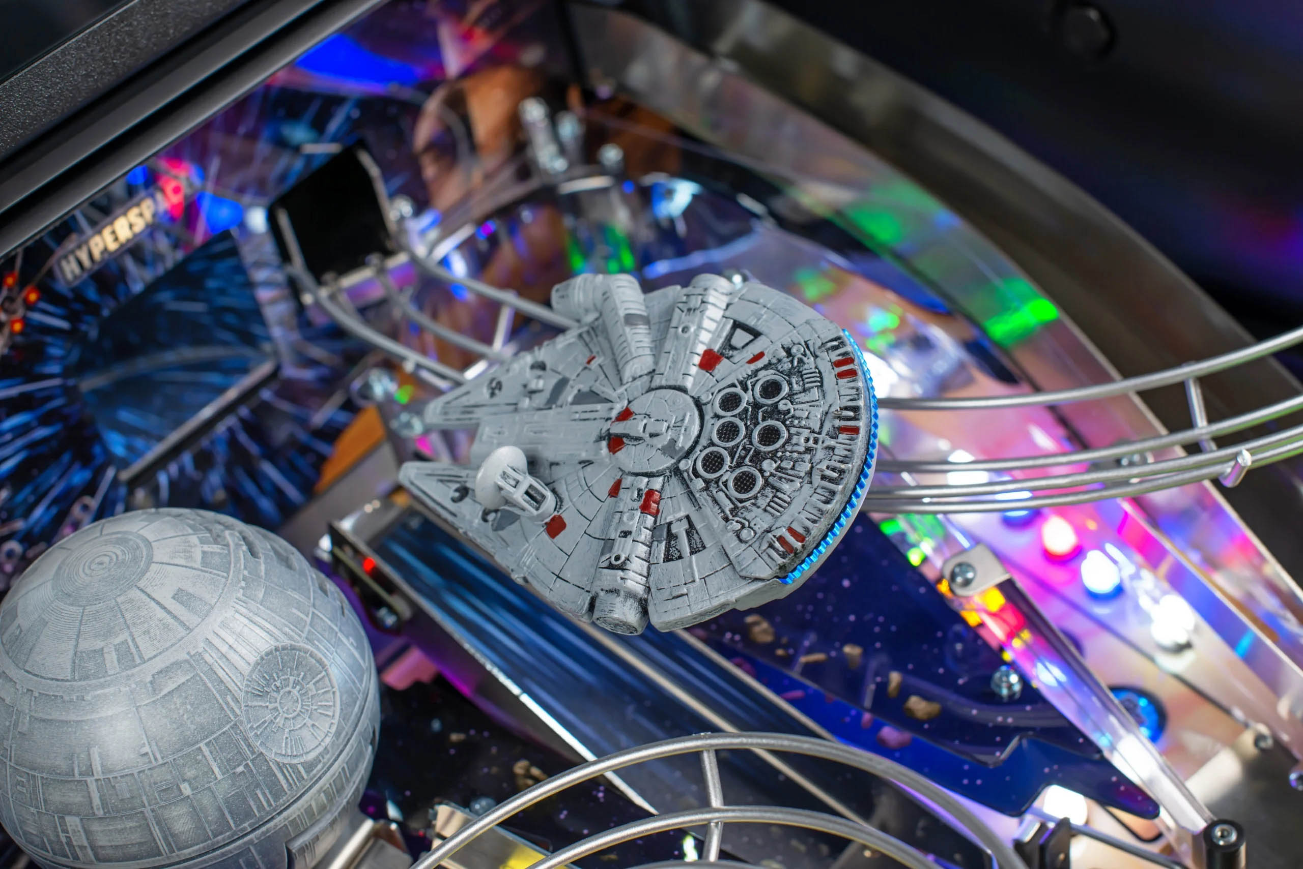 Close up of the Millennium Falcon from the inside of Star Wars: Fall of the Empire pinball